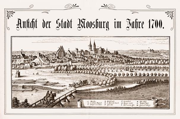 Ansicht der Stadt Moosburg im Jahre 1700 (nach einem Kupferstich von Matth�us Merian)