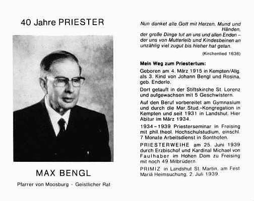Max Bengl 40 Jahre Priester