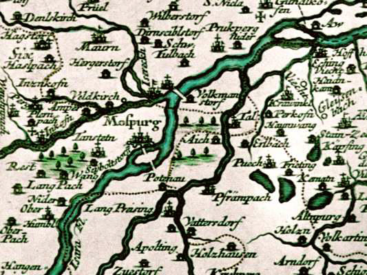 Moosburg und Umgebung um 1800 (Ausschnitt)