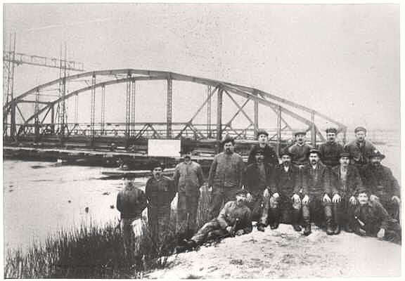 Moosburg, Bau der neuen Isarbr�cke, 1907