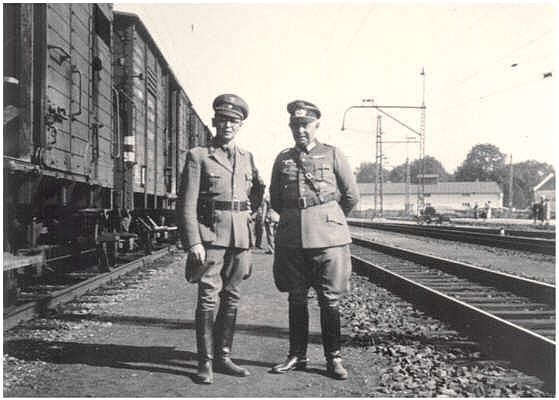 Moosburg, Brgermeister Dr. Mller und Kommandeur, 1940