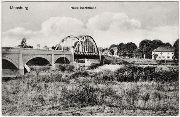 Moosburg, Neue Isarbr�cke, Postkarte 10.09.1915