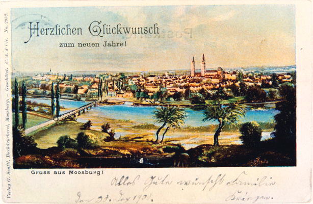 Postkarte 1900, Gl�ckwunsch zum neuen Jahre