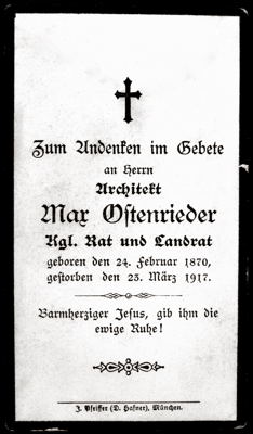 Moosburg, Sterbebildchen Max Ostenrieder, 1917