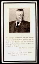 Sterbebildchen Altbrgermeister Richard Braun, 1958