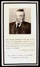 Sterbebildchen Altb�rgermeister Richard Braun, 1958
