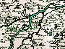 Ausschnitt Landkarte Moosburg und Umgebung um 1800
