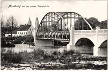 Moosburg, mit der neuen Isarbr�cke, Postkarte 02.07.1909