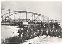 Moosburg, Bau der neuen Isarbr�cke, 1907