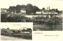 Moosburg, Neue Isarbr�cke und Gasthof zur L�nde, Postkarte 24.01.1915
