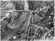 Moosburg, Luftaufnahme Ende der 1960er
