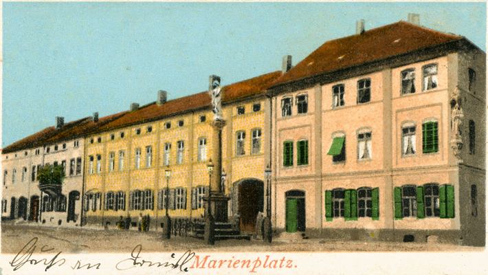 Gruss aus Moosburg, Ausschnitt Postkarte 20.01.1905