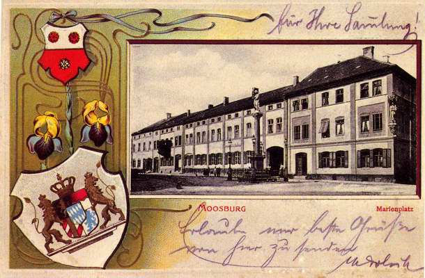 Marienplatz, Oberer Marktplatz, heute Stadtplatz Postkarte 1899