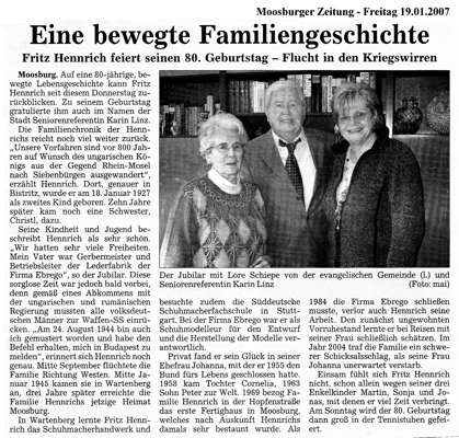 Familiengeschichte zum 80sten, MZ 19.01.2007