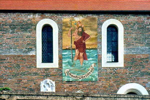 Der hl. Christophorus an der Nordseite von St. Michael