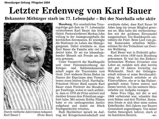 Sterbebildchen Karl Josef Bauer, *1927 †2004