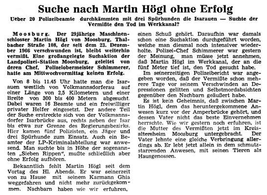MZ zur Suche nach Martin Hgl, *01.06.1937 †23.12.1966