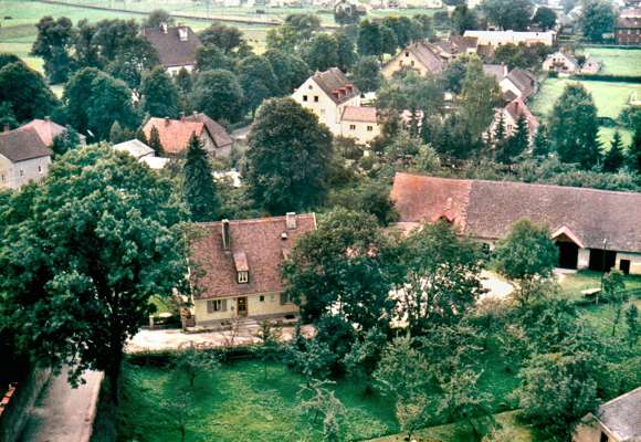 Moosburg Rentamtstrasse, Blick zum Haus von Dr. Mller 1960