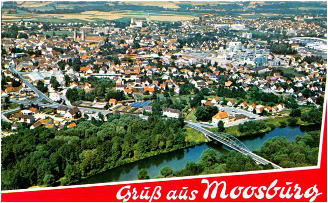 Moosburg Isarbr�cke, Ausschnitt Postkarte 1965