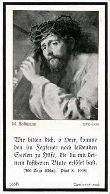 Sterbebildchen Mar. Cinnia Lindner, *1868 †1943