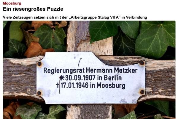 AG Stalag VII A - Ein riesengro�es Puzzle, MZ online vom 01.08.2012