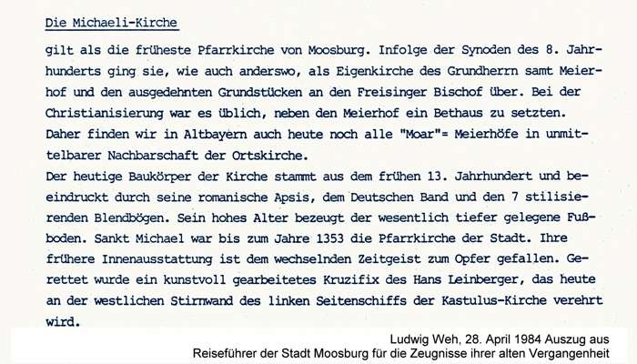 St. Michael, aus dem Manuskript einer Stadtf�hrung von Ludwig Weh - 28. April 1984
