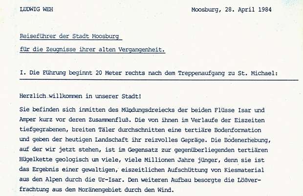 Manuskript einer Stadtfhrung von Ludwig Weh vom 28. April 1984