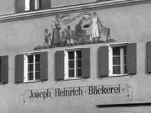 Stadtplatz / Ecke Weingraben, B�ckerei Joseph Heinrich, heute Farben Pichler
