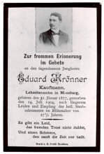 Sterbebildchen Eduard Krnner, Vorderseite, 1904