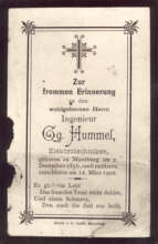 Sterbebildchen Georg Hummel