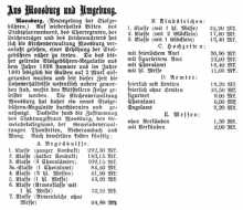 Zeitungsausschnitt, vermutlich um 1900 mit den Stolgeb�hren