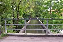 Blick von der Mhlbachbrcke Grnweg zur Brcke des Mhlbachs ber den Kanal