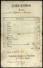 Leichen-Geb�hren, Rechnung Kinds-Begr�bnis III. Klasse 1914