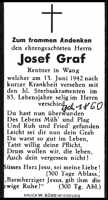 Sterbebildchen Josef Graf, *1860 †1942