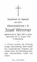Sterbebildchen Josef Wimmer, *1887 †1960