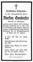 Sterbebildchen Markus Gandorfer, *1878 †1943