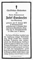 Sterbebildchen Josef Gandorfer, *1873 †1944