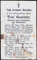 Sterbebildchen Paul Gandorfer, *1869 †1918
