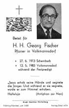 Sterbebildchen Pfarrer Georg Fischer *1913 †1983