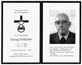 Sterbebildchen H.H. Georg Sollacher, *1905 †1979