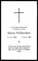 Sterbebildchen Maria Willnecker, *1889 †1963