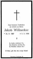 Sterbebildchen Jakob Willnecker, 1956