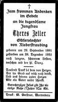 Sterbebildchen Theres Zeiler 1933