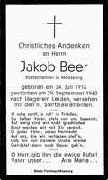 Sterbebildchen Jakob Beer, *1916 †1960