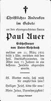 Sterbebildchen Paul Auer, *1862 †1935