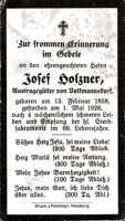 Sterbebildchen Josef Holzner, *1858 †1926