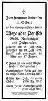Sterbebildchen Alexander Pentsch, *1881 †1928
