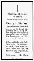 Sterbebildchen Georg Wittmann, *1885 †1953