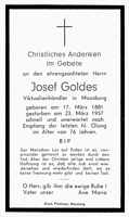 Sterbebildchen Josef Goldes, *1881 †1957