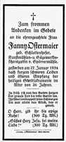 Sterbebildchen Fanny Ostermaier, *1908 †1934